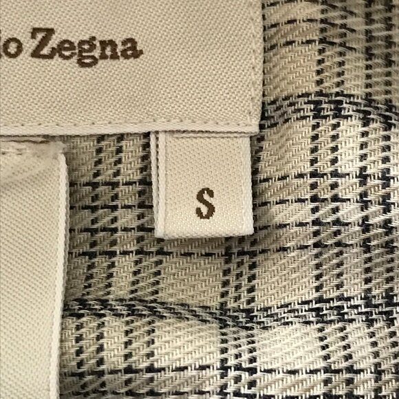 Ermenegildo Zegna Shirt Men S Black Plaid Pocket Button Down Long Sleeve 18164 - Picture 4 of 16